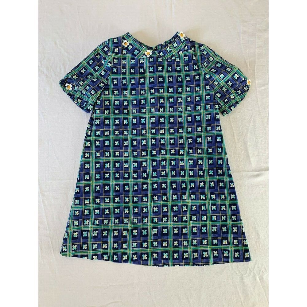Vintage CHOCOLATE SOUP Girls Floral Daisy Dress Size 7 with Peter Pan Collar USA